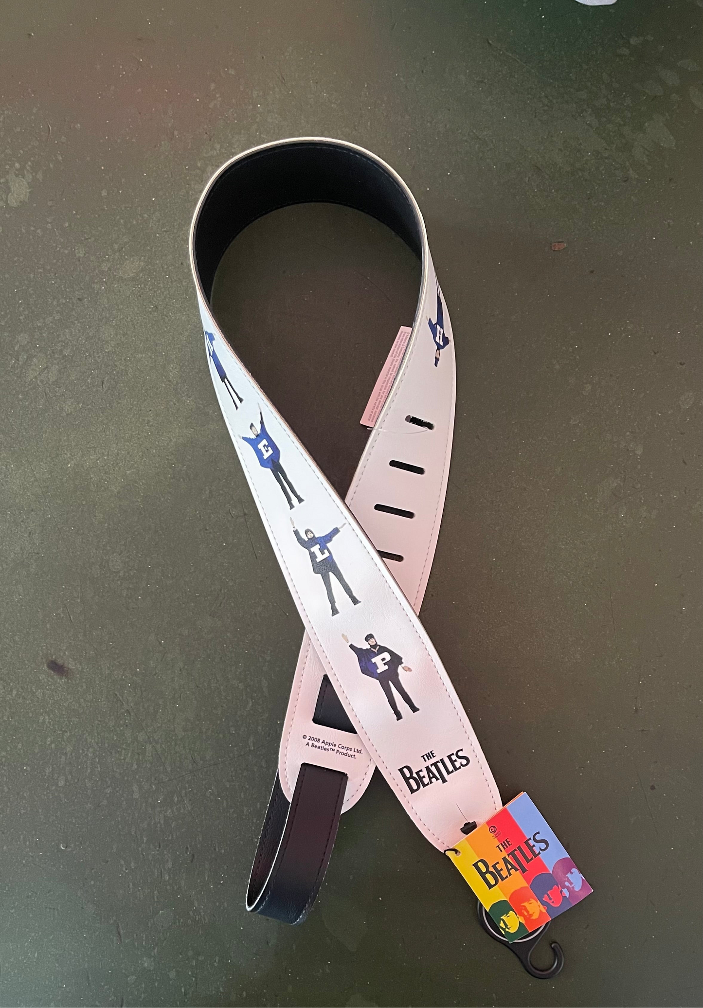 Beatles HELP guitar strap white