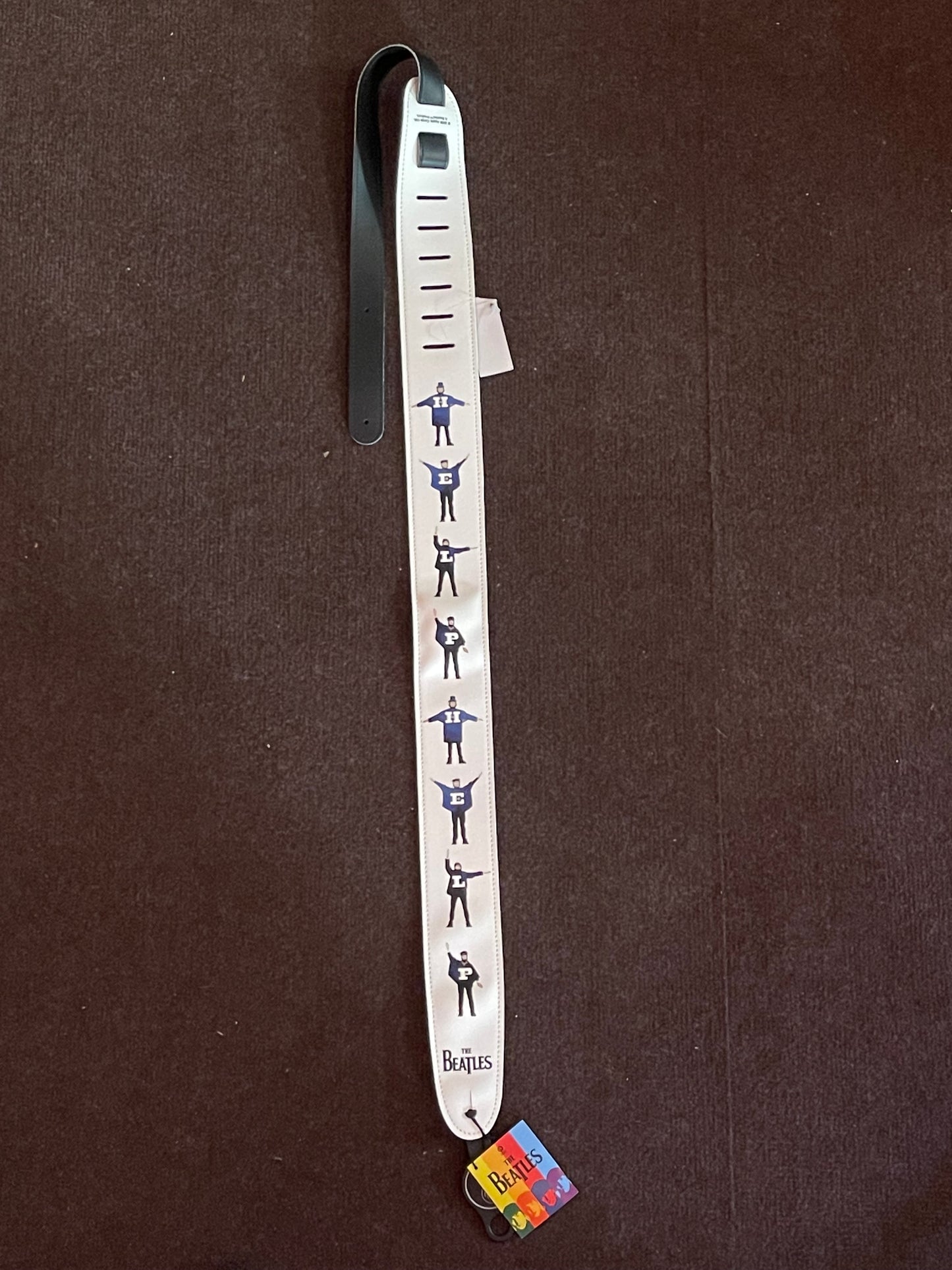 Beatles HELP guitar strap white