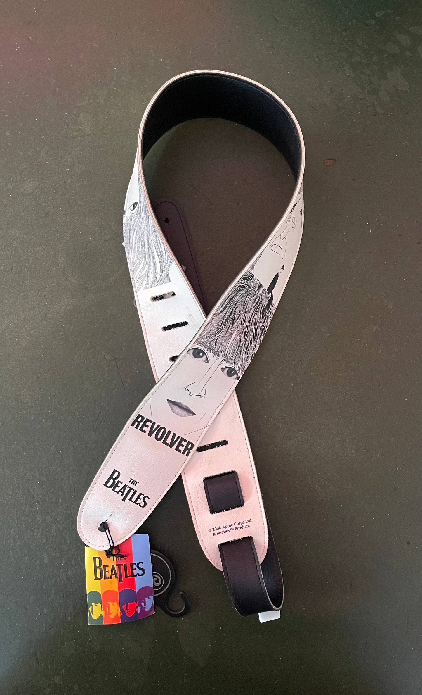 Beatles Revolver white guitar strap