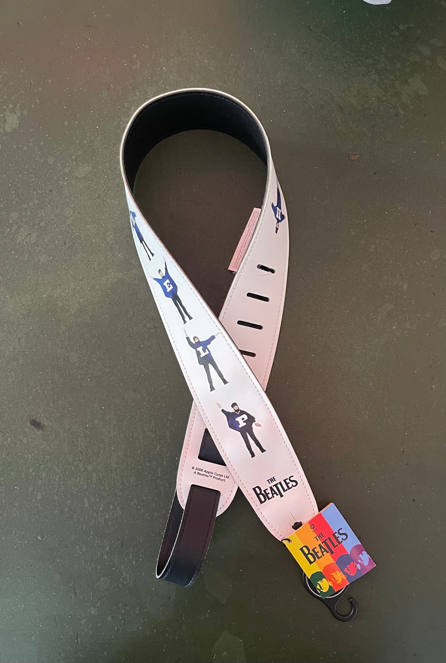 Beatles HELP guitar strap white