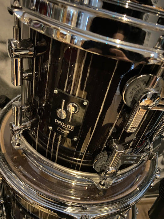 Sonor ProLite Ebony White Stripes Drumset