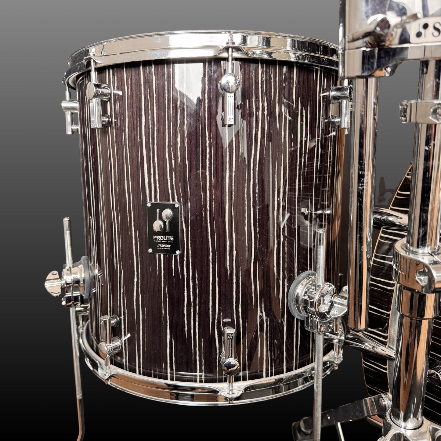 Sonor ProLite Ebony White Stripes Drumset