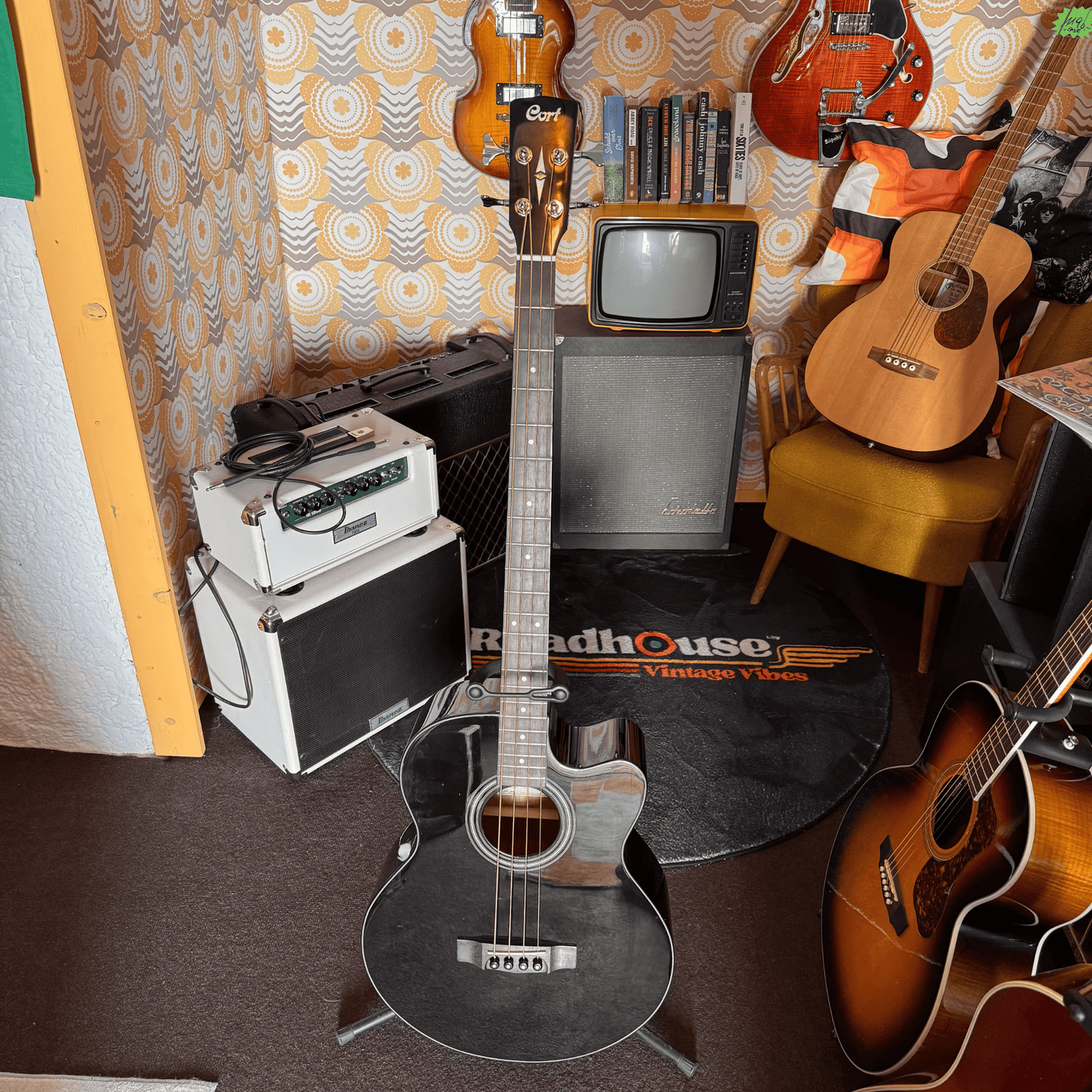 Cort SJB5F Super Jumbo Akustik Bass Cort Acoustic Bass Roadhouse Vintage Vibes