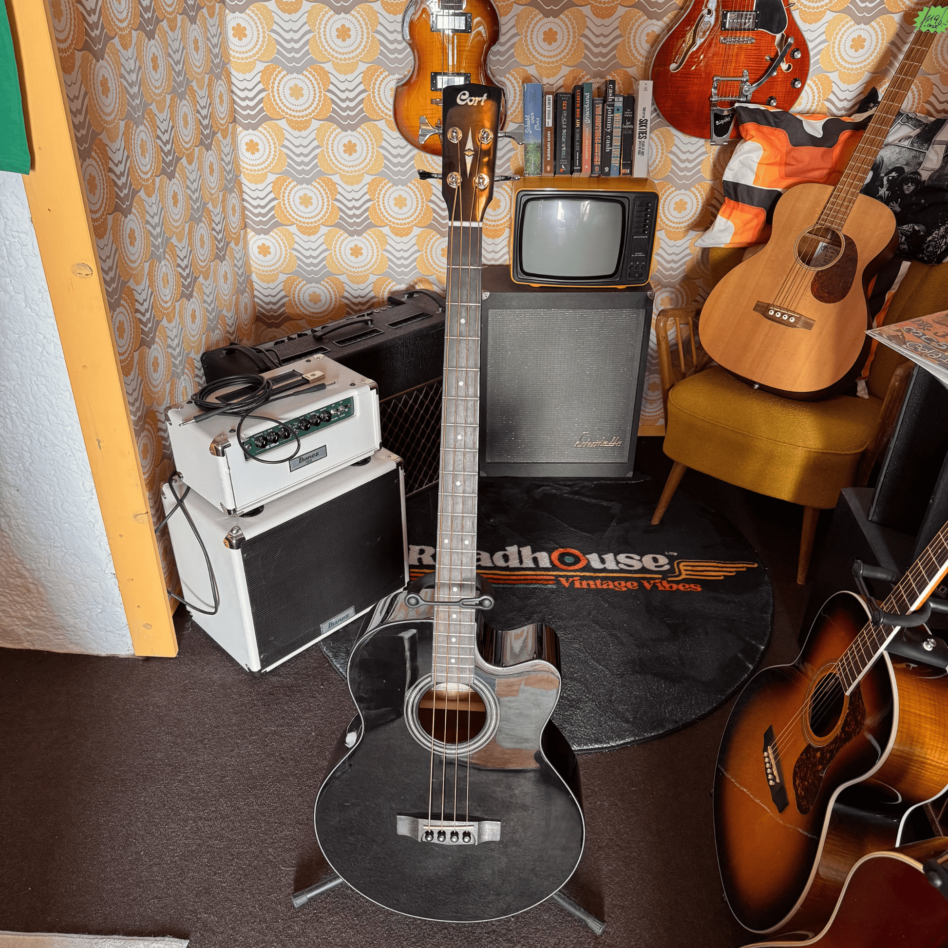 Cort SJB5F Super Jumbo Akustik Bass Cort Acoustic Bass Roadhouse Vintage Vibes
