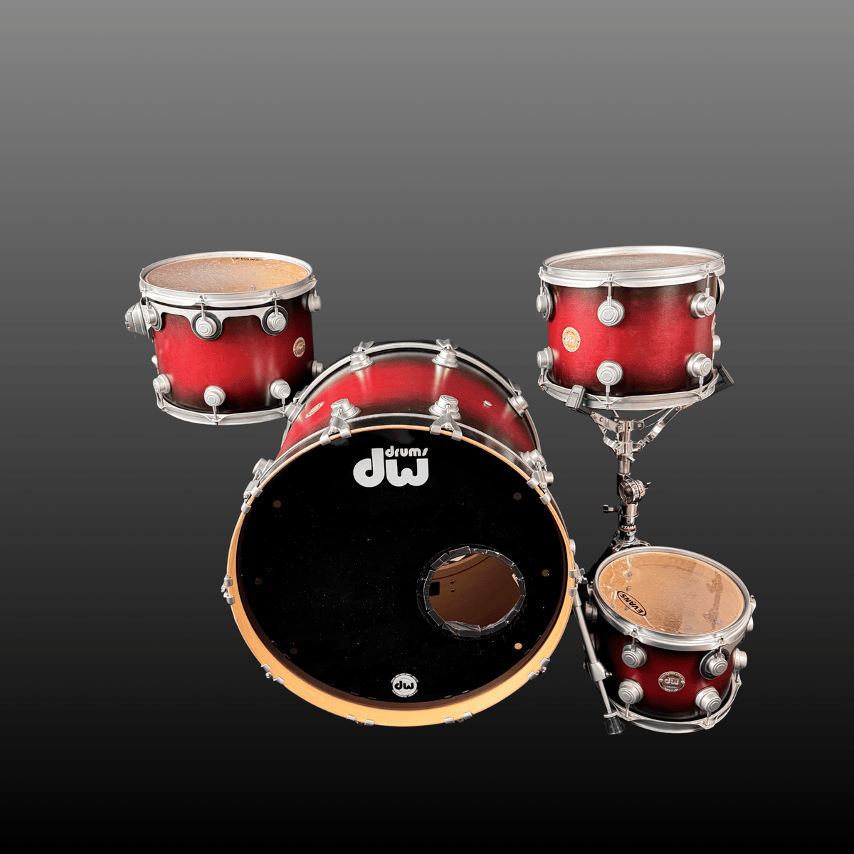 DW Collectors Drumset USA Cherry to Ebony SSC Shell Set, used – image 2 of 14