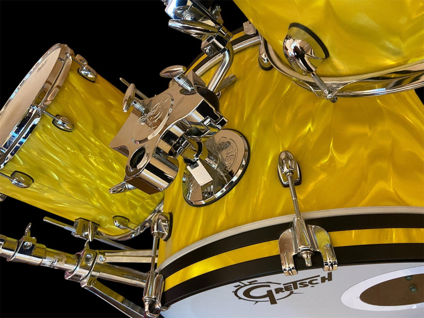 Gretsch Catalina Club Yellow Satin Flame Limited Edition Gretsch Drumset Roadhouse Vintage Vibes