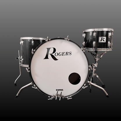 Rogers Big R Drum Kit Piano Black Rogers Drumset Roadhouse Vintage Vibes