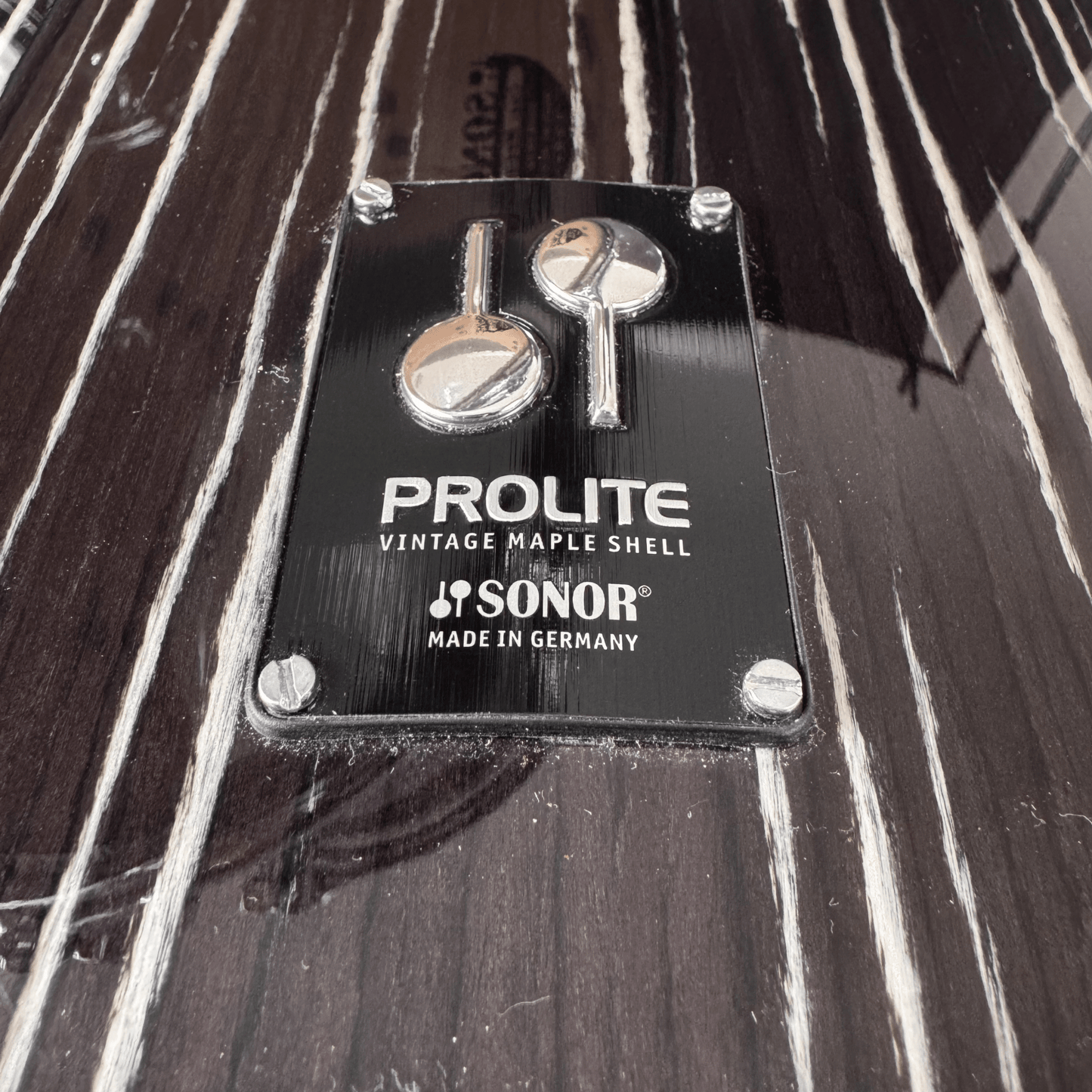 Sonor ProLite Ebony White Stripes Drum Set Sonor Drumset Roadhouse Vintage Vibes