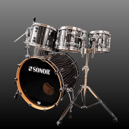 Sonor ProLite Ebony White Stripes Drum Set Sonor Drumset Roadhouse Vintage Vibes