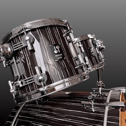 Sonor ProLite Ebony White Stripes Drum Set Sonor Drumset Roadhouse Vintage Vibes